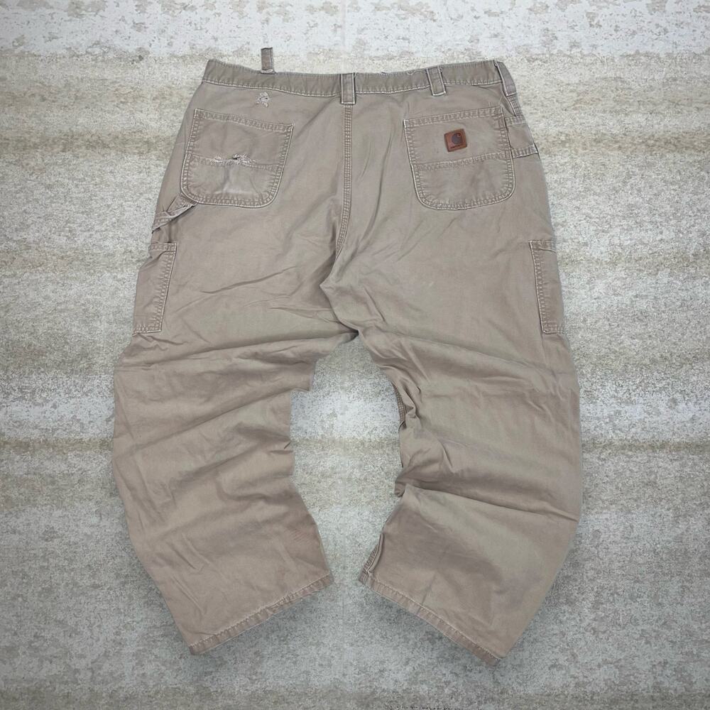 Vintage Carhartt Carpenter Pants Light Tan Canvas Baggy Dungarees Painters 90s